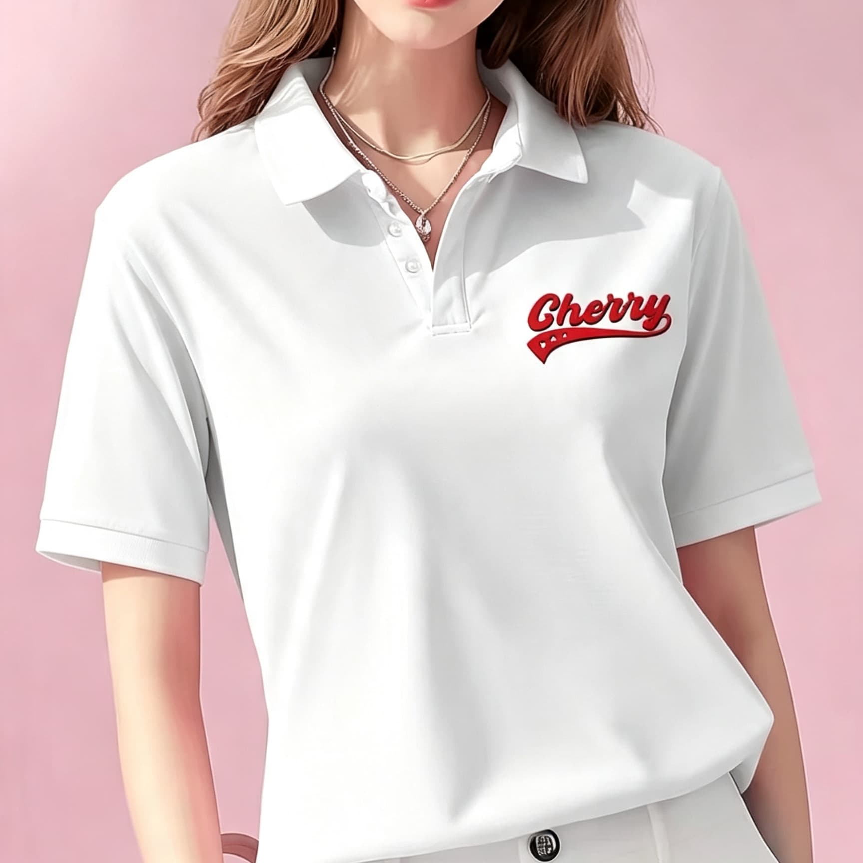 Men'S Polo Formal Wear - 캐주얼 화이트 유니섹스 폴로 블라우스, 스타일리시한