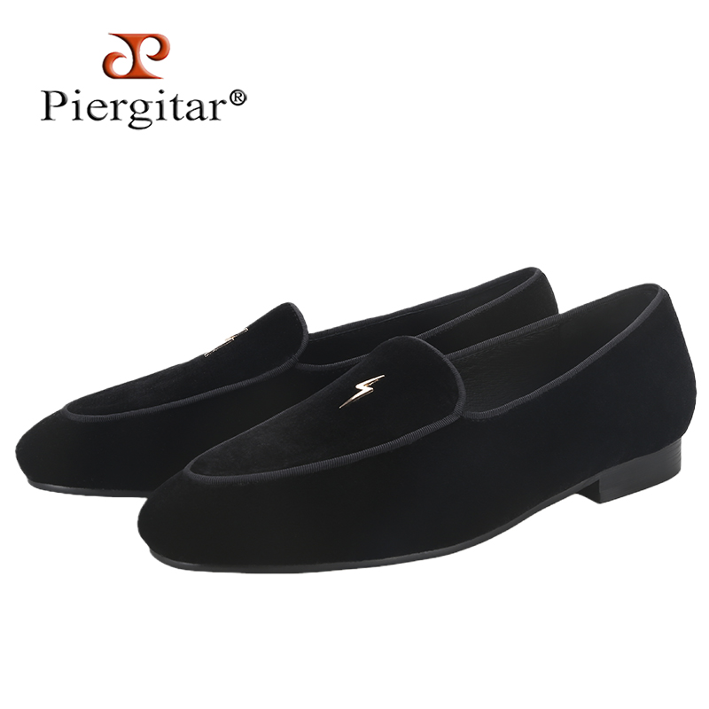 Men'S Formal Wear Slippers - 피에르기타르 블랙 컬러 벨벳 남성 로퍼,