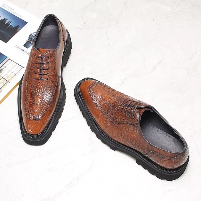 High End Men'S Formal Wear - 남성용 고급 악어 무늬 가죽 신발,