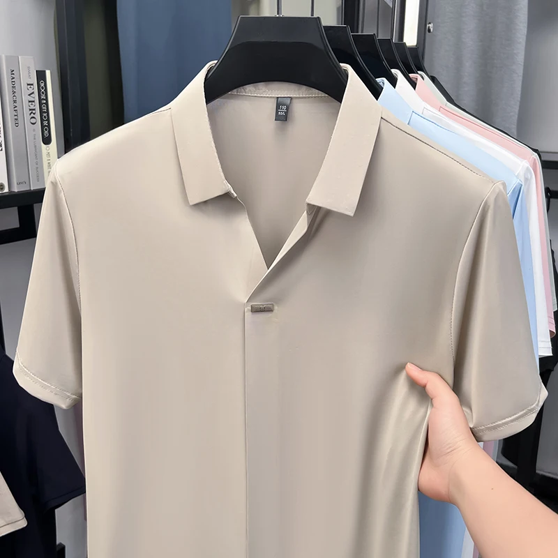 Men'S Polo Formal Wear - 남성용 오피스 정장 반팔 셔츠, 플랫