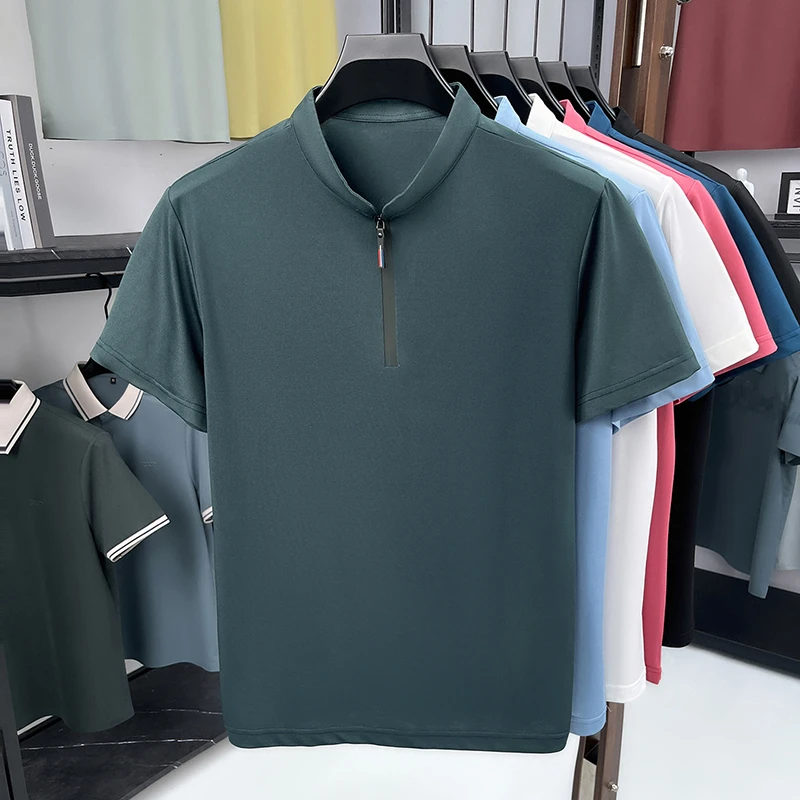 Men'S Polo Formal Wear - 남성 비즈니스 정장 하프 지퍼 스탠드
