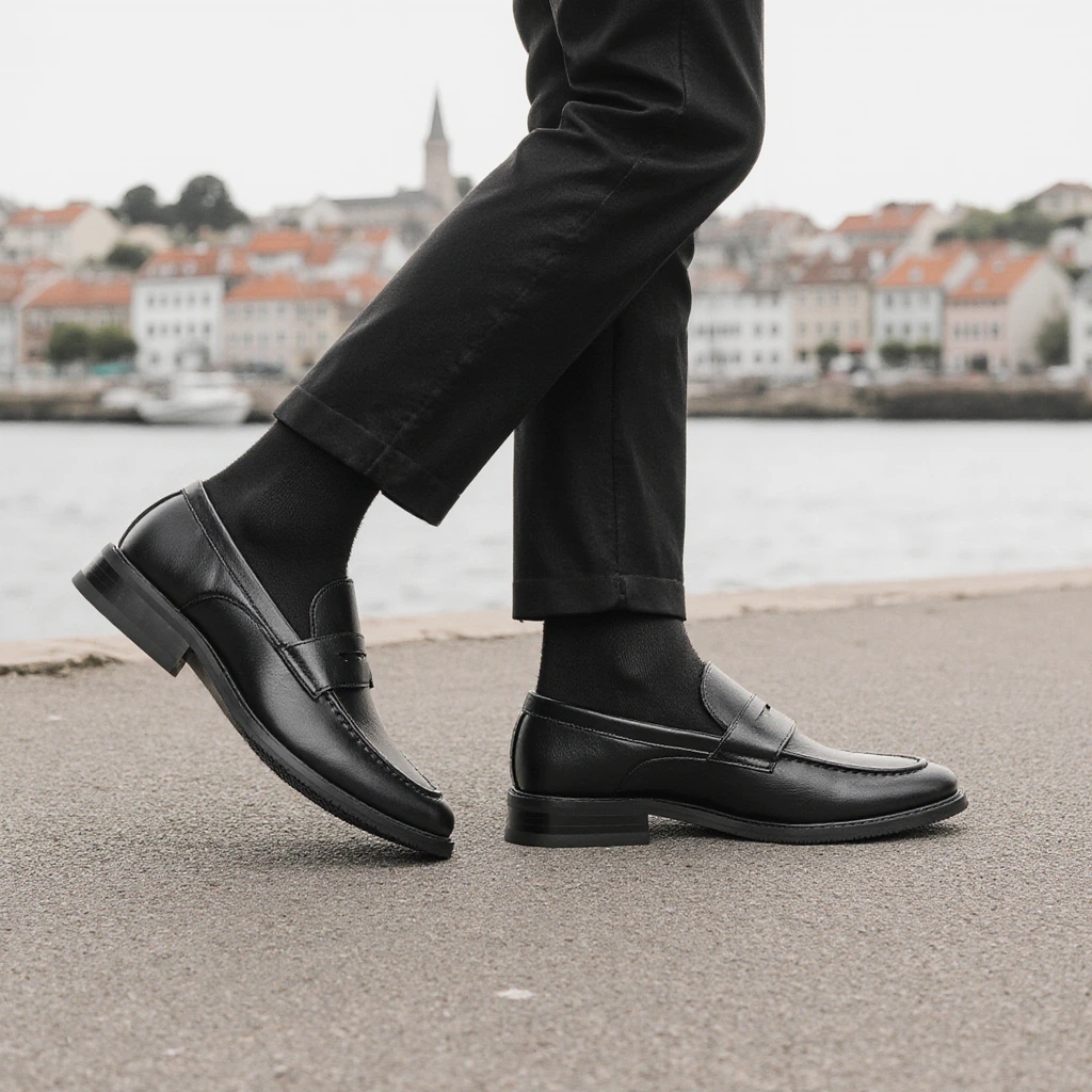 남성용 블랙 페니 로퍼 클래식 비즈니스 드레스 슈즈 슬 - Men Formal Wear Shoes 리뷰 및 가격