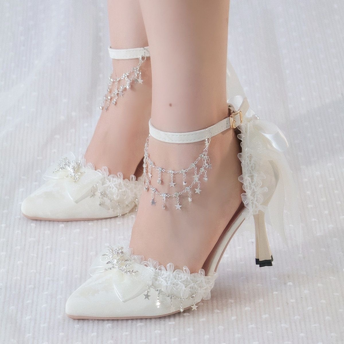 로리타 여성 구두 흰색 힐 화이트 웨딩 신부 구두 럭셔 - Men Formal Wear Shoes 리뷰 및 가격