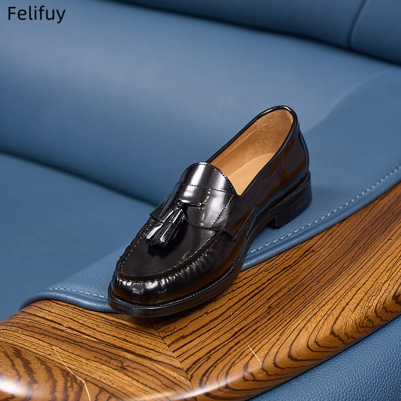 새로운 남성용 정품 가죽 스프링 플랫 모카신 남성용 태 - Men Formal Wear Shoes 리뷰 및 가격