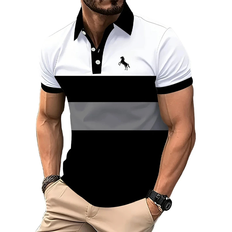 남성용 폴로 셔츠, 반팔, 그라데이션 컬러, 체육관 피 - Men'S Polo Formal Wear 리뷰 및 가격