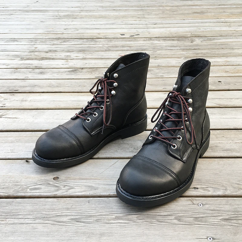 새로운 남성 신발 명품 브랜드 빈티지 남성 부츠 소가죽 - Men Formal Wear Shoes 리뷰 및 가격