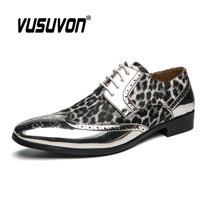 럭셔리 레오파드 무늬 포멀 더비 원피스 슈즈, 클래식  - Men Formal Wear Shoes 리뷰 및 가격