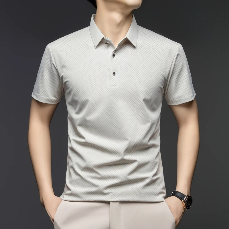 남성용 우아한 패턴 폴로 셔츠 반팔 상의, 캐주얼 슬림 - Men'S Polo Formal Wear 리뷰 및 가격