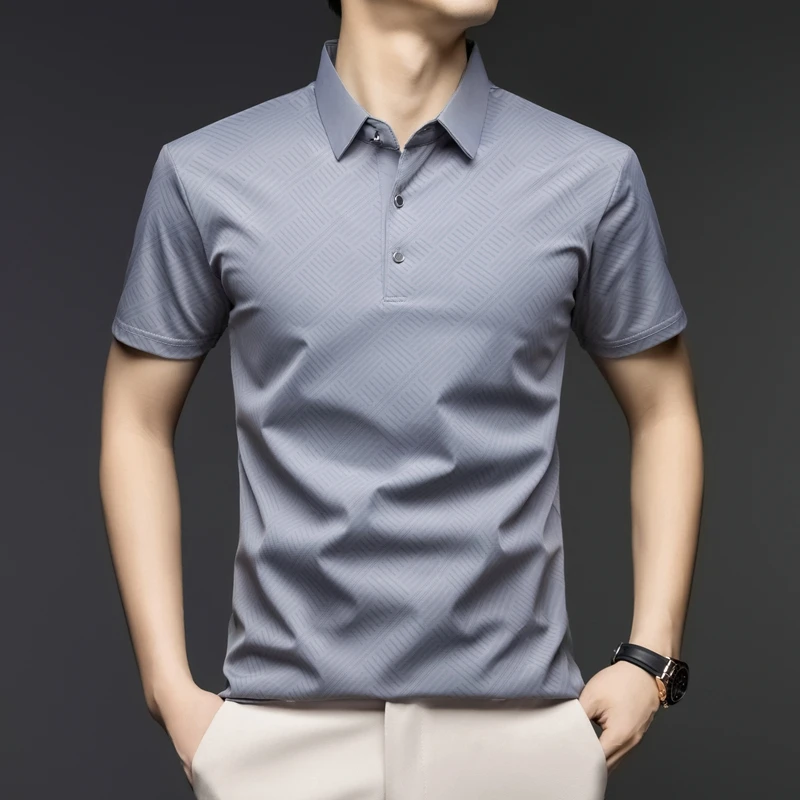 남성용 우아한 패턴 폴로 셔츠 반팔 상의, 캐주얼 슬림 - Men'S Polo Formal Wear 리뷰 및 가격