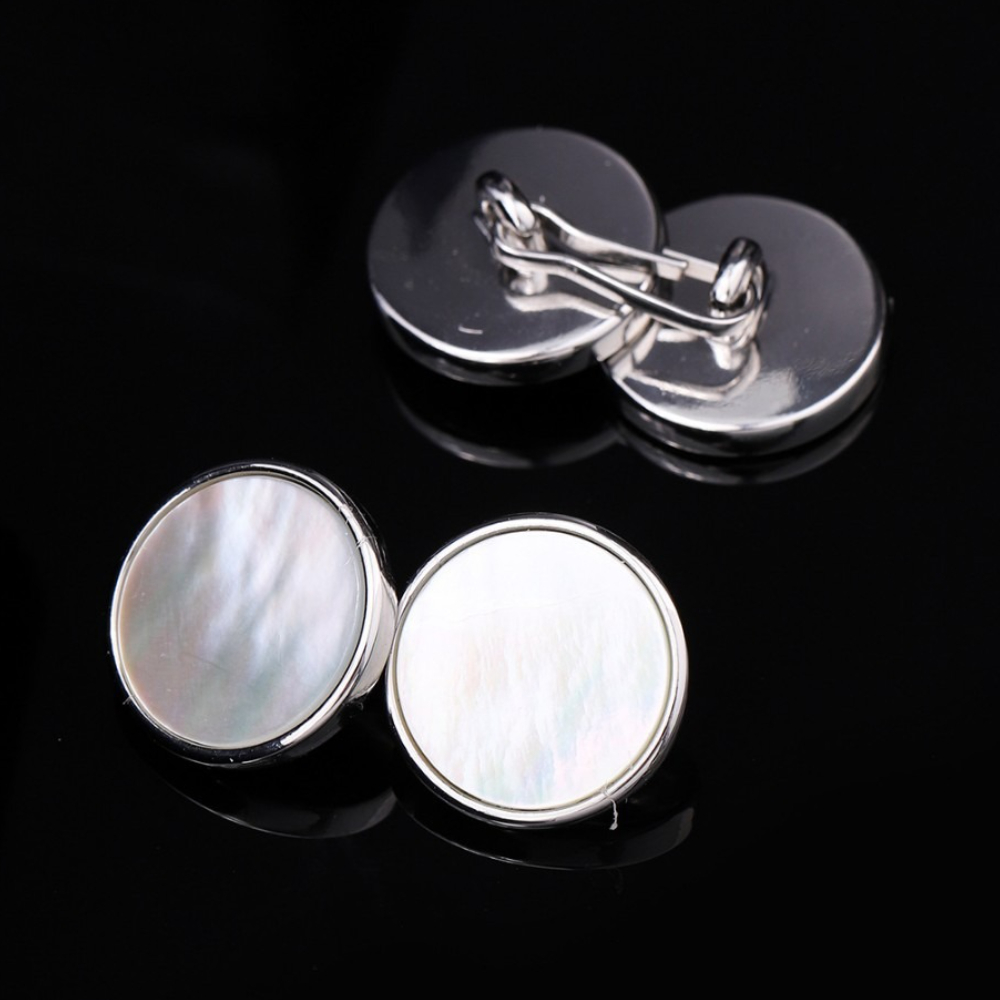 2PCS 고급 천연 조개 남성용 커프링크스 더블 체인  - High End Men'S Formal Wear 리뷰 및 가격